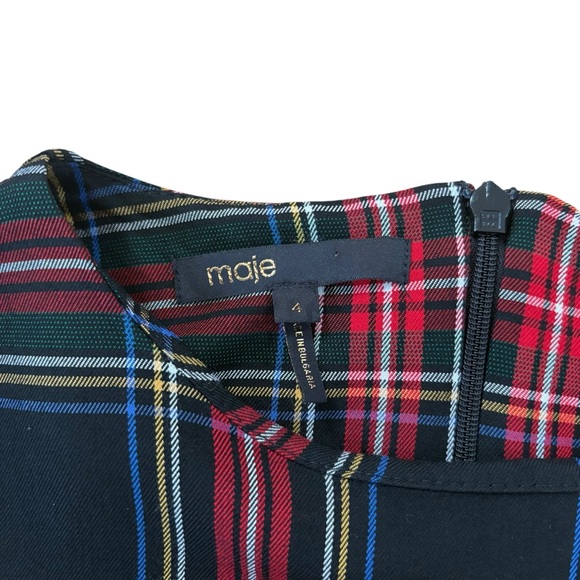 Maje Ripper Tartan Dress Size 4 - Picture 6 of 10